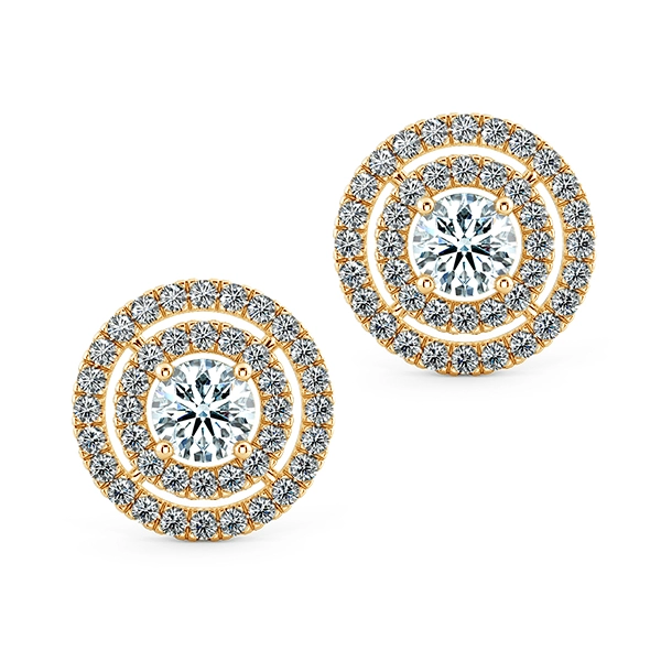 Double Halo Earrings, Gaping Halo Circle BTA2103 1